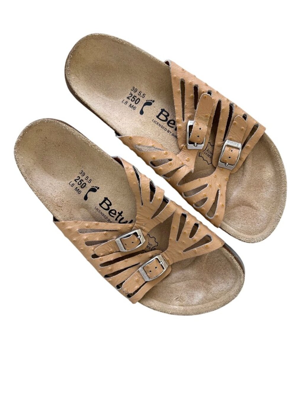 Birkenstock Women's Sz 39 Betula Licensed Tan Leather Buckle Sandals